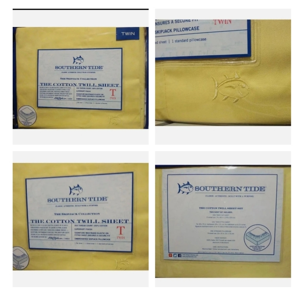 New Southern Tide 4 Twin Size Sheet Sets 300 Thread count - Picture 9 of 10
